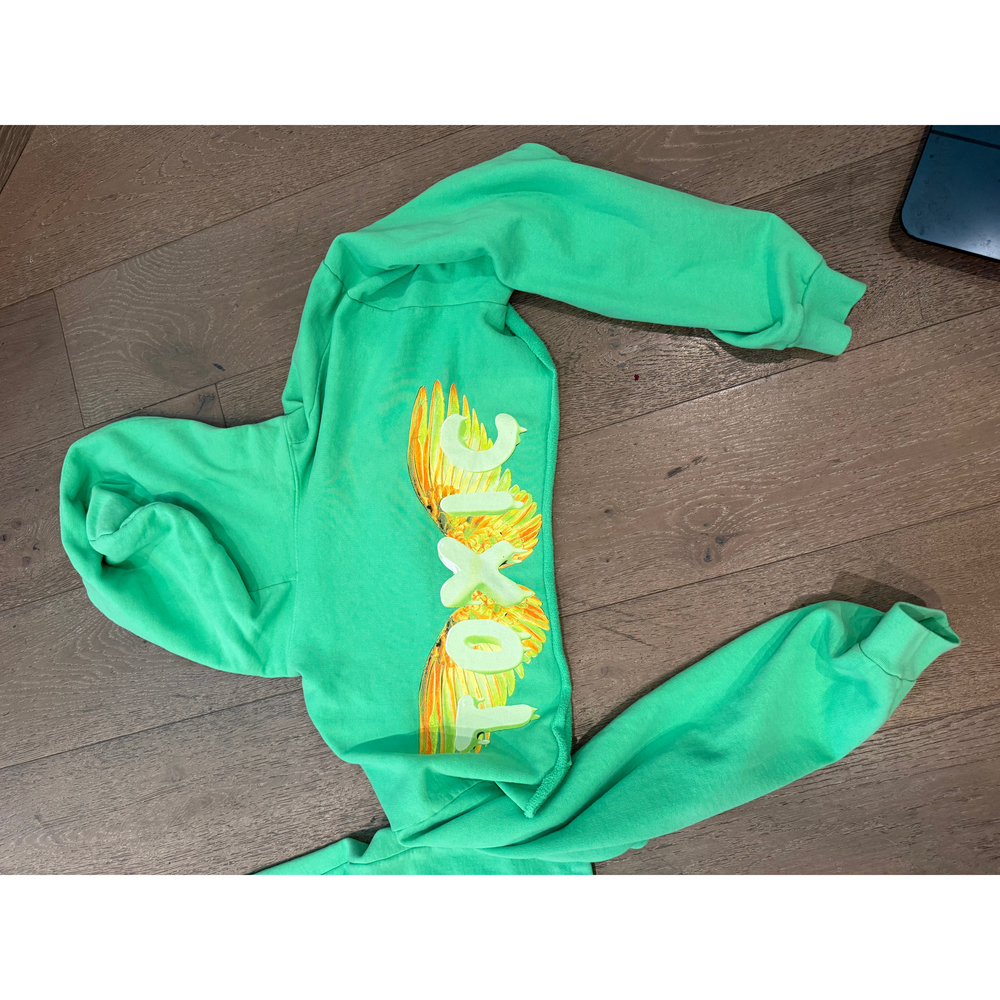 Boys Lie Green Toxic Crop Hoodie Sweatshirt in OS - Picture 1 of 5